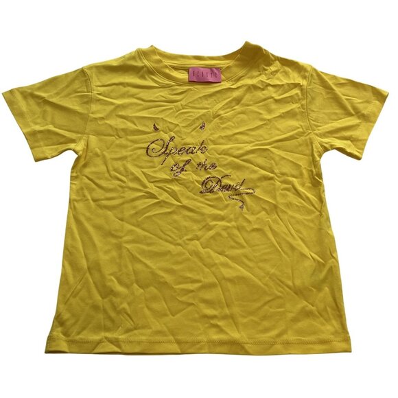 DEBUTE Speak of the Devil Tee in Yellow - Picture 1 of 6